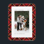 Classic Red Plaid Pattern Merry Christmas Photo Magnet<br><div class="desc">Bring a touch of holiday cheer to your home with our Customisable Photo Christmas Magnet! Perfect for displaying cherished memories, this magnet allows you to personalise it with your favourite festive photo, making it a unique addition to your holiday decor. An ideal gift for family and friends—create memorable keepsakes for...</div>