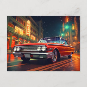 Classic Red Ride Cinematic Autos Postcards