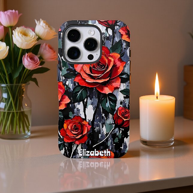 Classic Red Rose Bouquet Painting Case-Mate iPhone Case (Creator Uploaded)