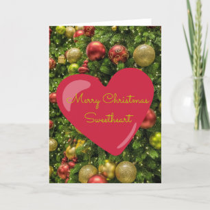 Classic Red Rose Sweetheart Christmas Holiday Card