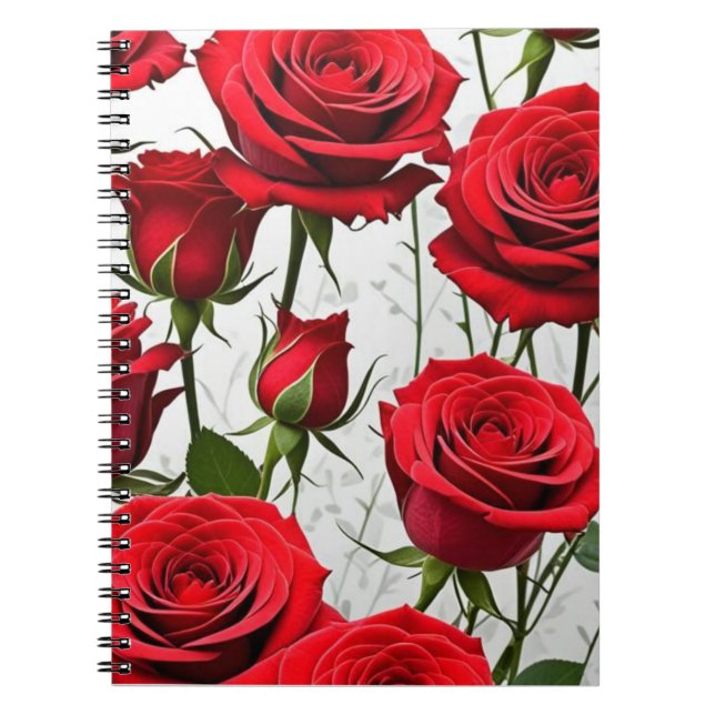 Classic Red Roses Spiral Notebook (Front)