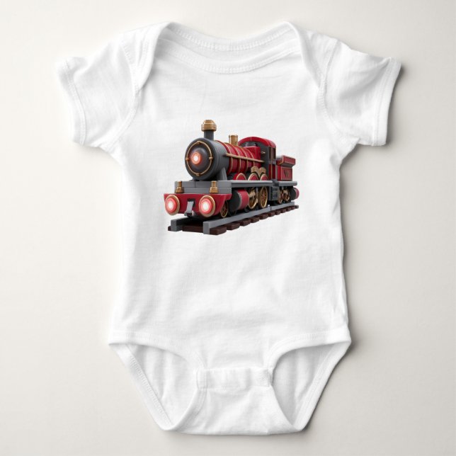 Classic Red Steam Train – Adventure Kids T-Shirt  Baby Bodysuit (Front)