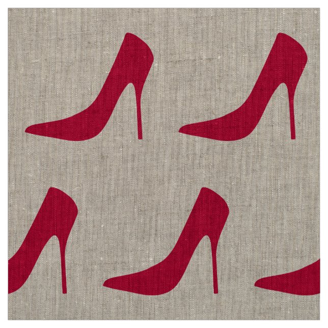CLASSIC RED STILETTOS PATTERN FABRIC (Swatch)