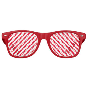 CLASSIC RED STRIPED PARTY RETRO SUNGLASSES
