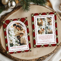 Classic Red Tartan Plaid Arch Photo Christmas