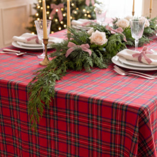Classic Red Tartan Plaid Christmas Tablecloth