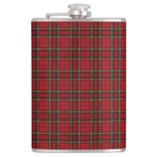 Classic Red Tartan Plaid Hip Flask