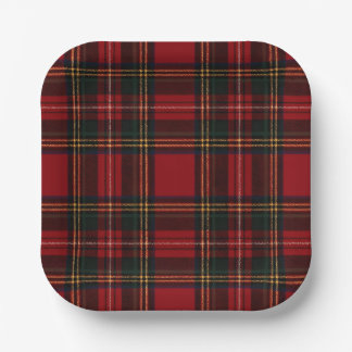 Classic Red Tartan Plaid Pattern Plate