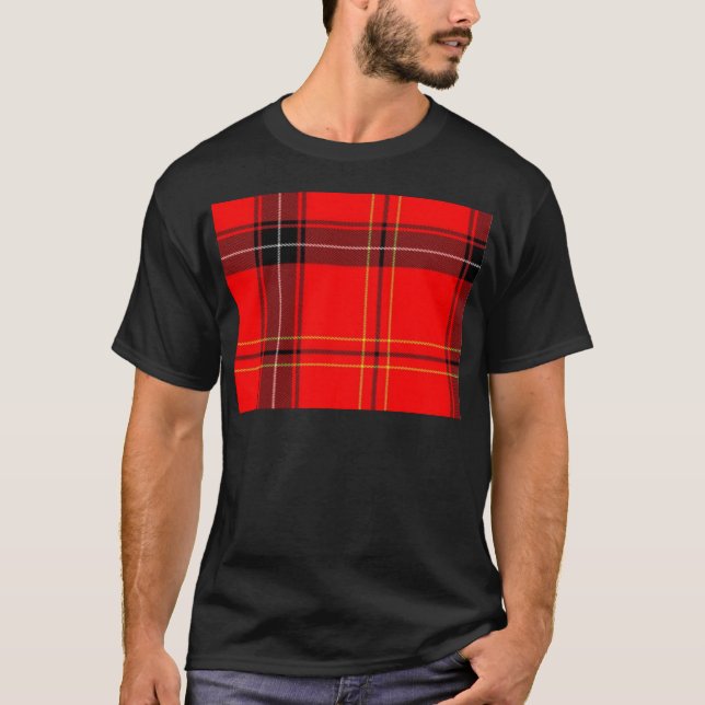 Classic Red Tartan Plaid Pattern T-Shirt (Front)