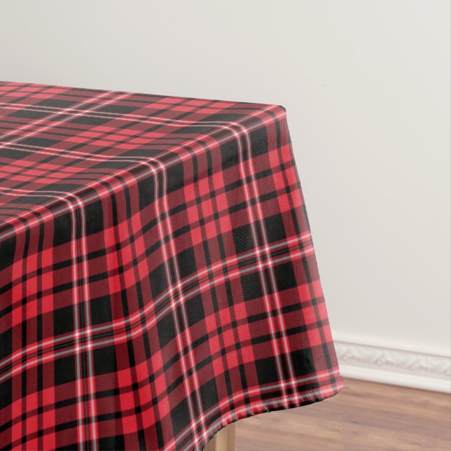 Classic Red Tartan Plaid Pattern Tablecloth (In Situ)
