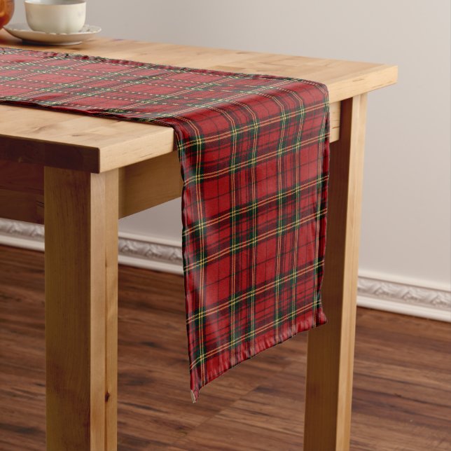 Classic Red Tartan Plaid Short Table Runner (In Situ)