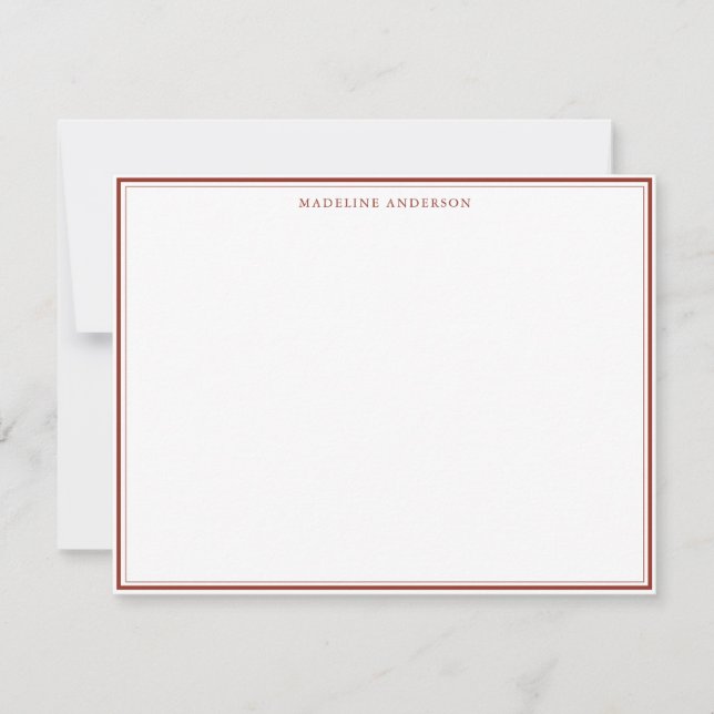 Classic Red Thick and Thin Border Name Card (Front)