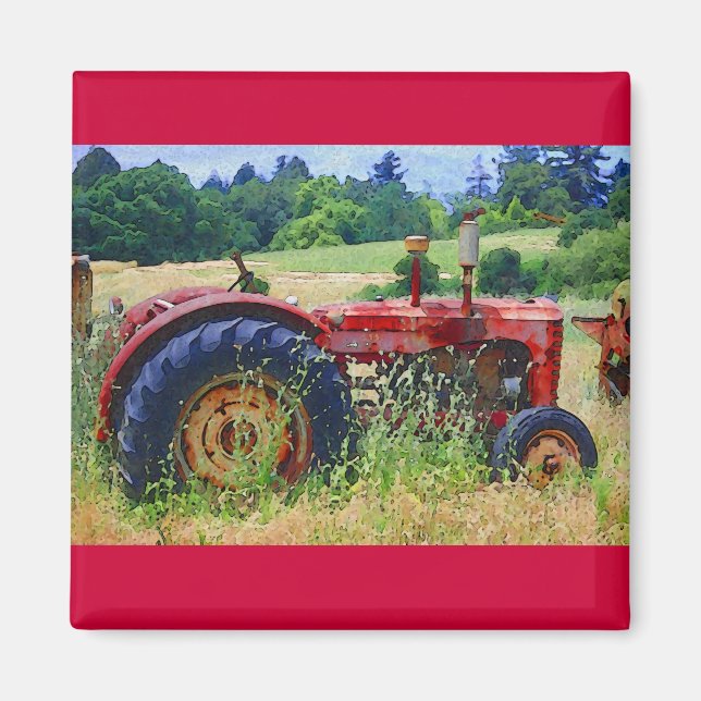 Classic Red Tractor Magnet (Front)
