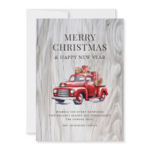 Classic Red Truck Christmas Presents Rustic Wood