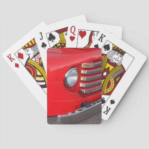 Classic Red Truck Headlight Playing Cards