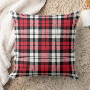 Classic Red White and Black Watch Holiday Plaid Cushion