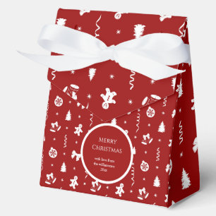 Classic Red & White Gingerbread Christmas Favour Box