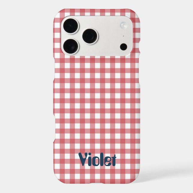 Classic Red & White Gingham Check Seamless Pattern (Back)