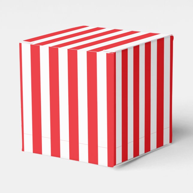 Classic Red & White Stripes Favour Box (Front Side)