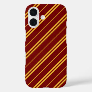 Classic Red Yellow School Stripes Pattern iPhone 16 Case