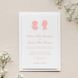 Classic Regency Pink Cameo Wedding Invitation