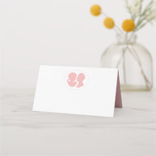 Classic Regency Pink Cameo Wedding Place Card