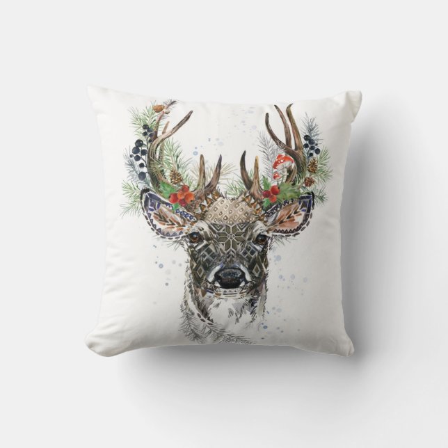 Classic Reindeer Pillow (Front)