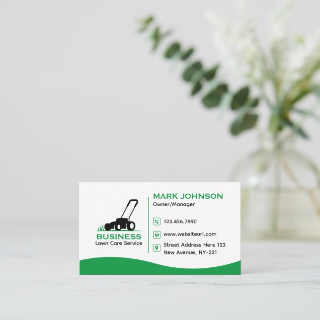 Classic & Reliable Lawn Care Simple & Professional Business Card (Standing Front)