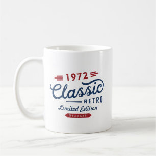 Classic Retro 1972 Limited Edition T-Shirt Trucker Coffee Mug