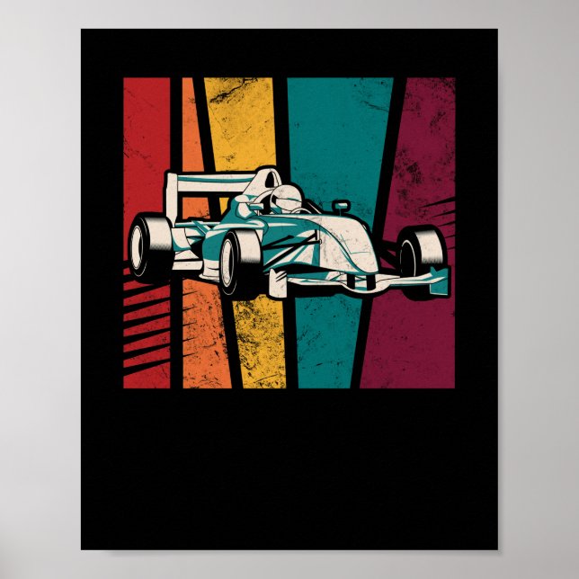 Classic Retro 70s Formula Motor Sport Racing Poster (Front)