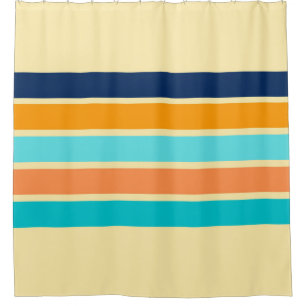 Classic Retro 70s Vintage Style Stripes, striped,  Shower Curtain