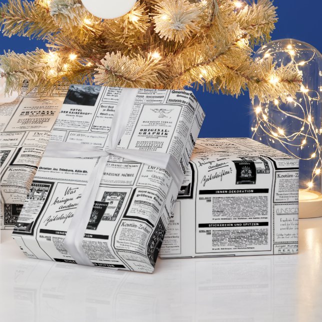 Classic Retro Advertising Wrapping Paper (Holidays)