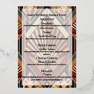 Classic Retro Birthday Dinner Party Menu