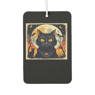 Classic Retro Black Cat Halloween T-Shirt Classic  Car Air Freshener