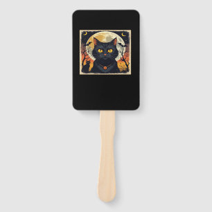 Classic Retro Black Cat Halloween T-Shirt Classic  Hand Fan