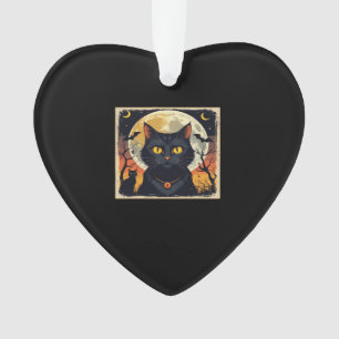Classic Retro Black Cat Halloween T-Shirt Classic  Ornament