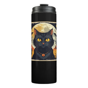 Classic Retro Black Cat Halloween T-Shirt Classic Thermal Tumbler