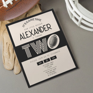 Classic Retro Black Football Budget 2nd Birthday