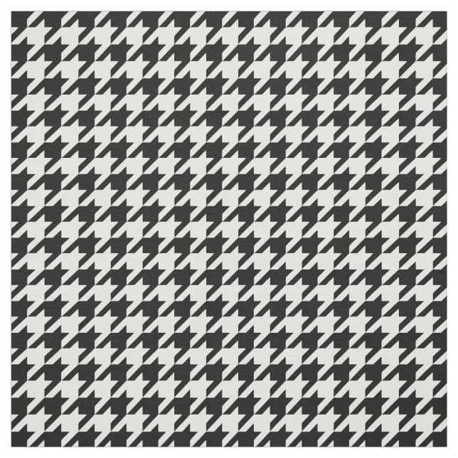 CLASSIC RETRO BLACK & WHITE HOUNDSTOOTH PATTERN FABRIC (Swatch)