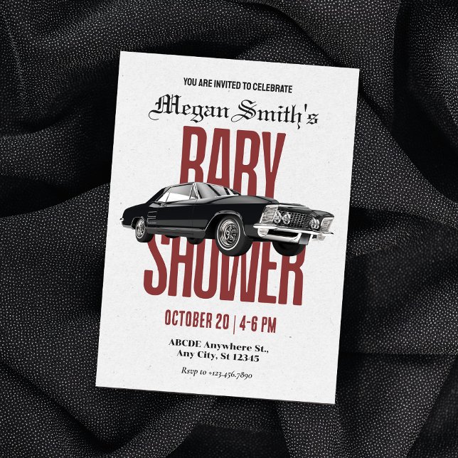 Classic Retro car baby shower Invitation (Creator Uploaded)