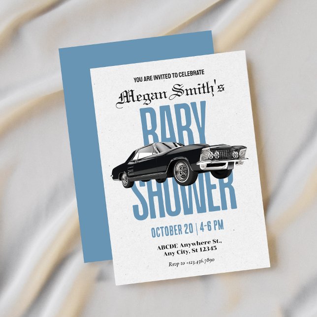 Classic Retro car baby shower Invitation (Creator Uploaded)