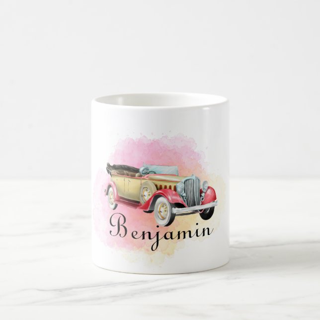 Classic Retro Car Custom Name Mug (Center)