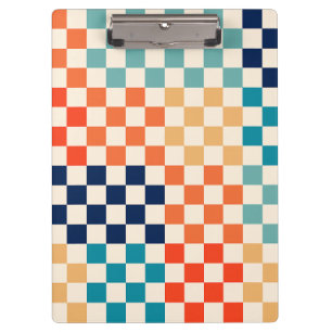 Classic Retro Chequered Chequerboard Pattern B Clipboard