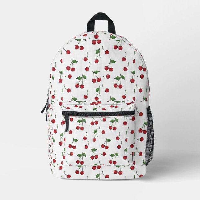 Classic Retro Cherry Harvest Printed Backpack (Front)