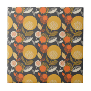 Classic Retro Floral Pattern Ceramic Tile