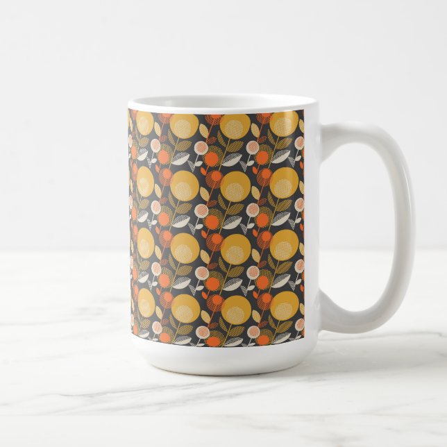 Classic Retro Floral Pattern Coffee Mug (Right)