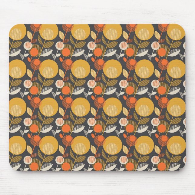 Classic Retro Floral Pattern Mouse Pad (Front)