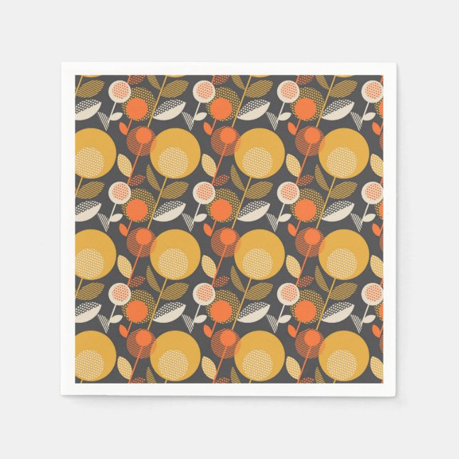 Classic Retro Floral Pattern Napkin (Front)