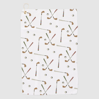 Classic Retro Golf Golfer Club Ball Pattern   Golf Towel