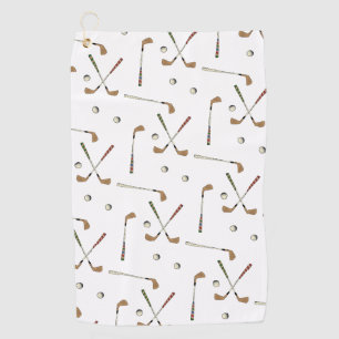 Classic Retro Golf Golfer Club Ball Pattern   Towel